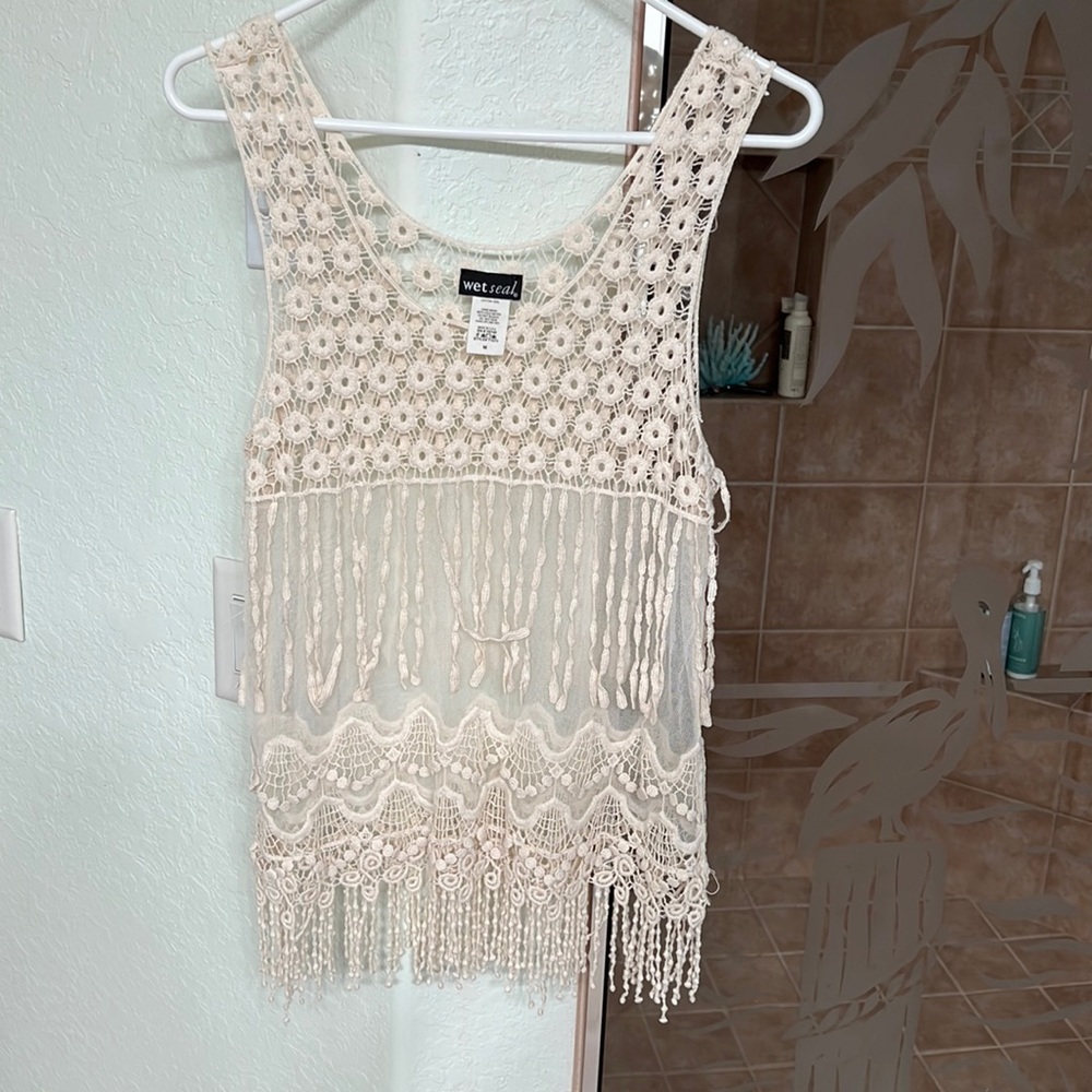 Shear tank top. Worn very little. Made in U.S.A.